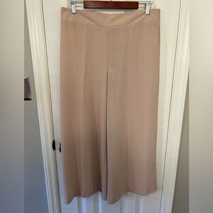 NWT Adrianna Papell Size L Large Pink Printed Wide Leg Pull On Pant